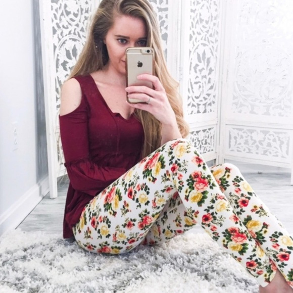 Heart Hips Pants - large Harvest floral leggings